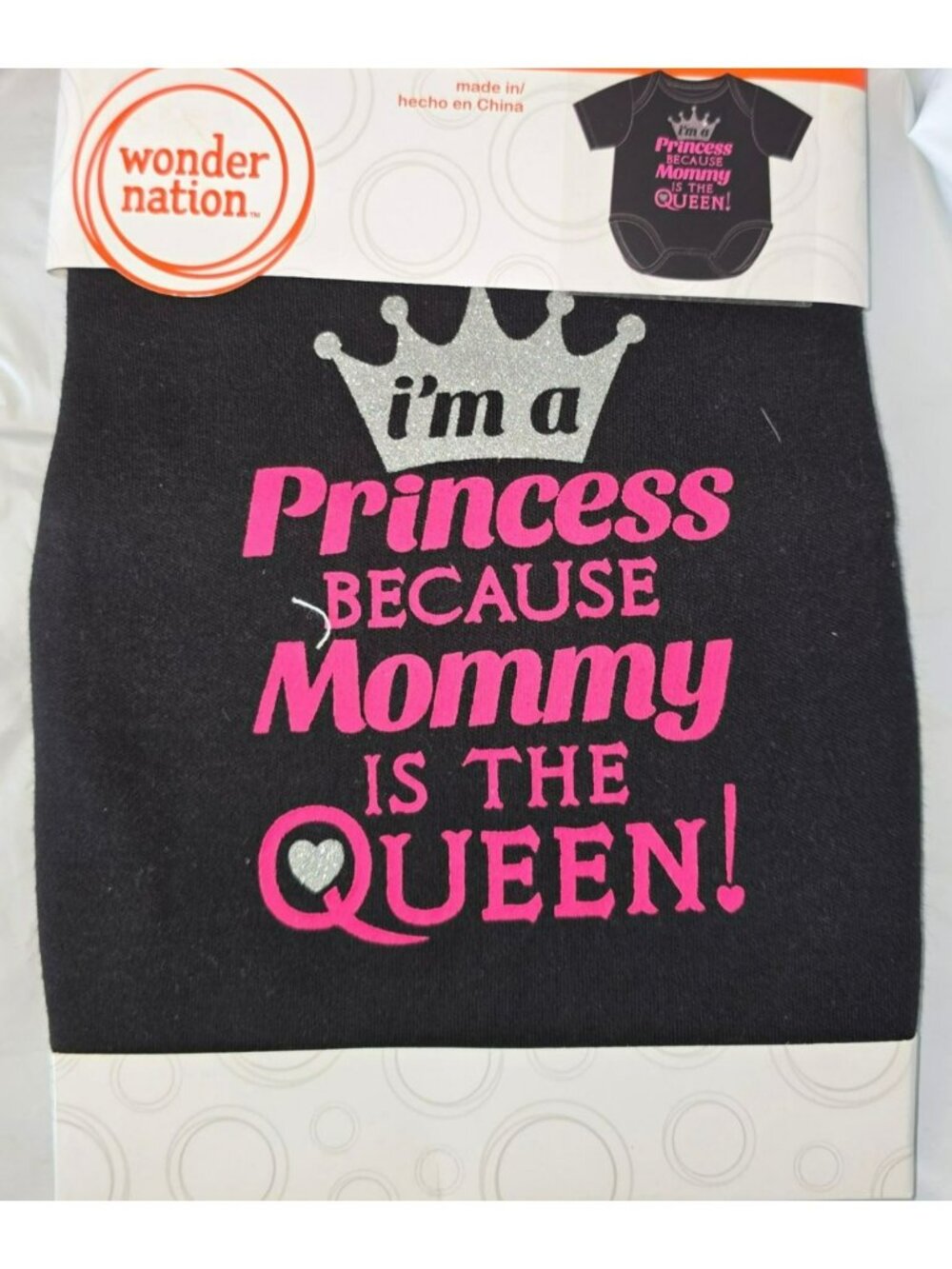 Im A Princess Because Mommy Is The Queen Baby Bodysuit Size NB LH4321